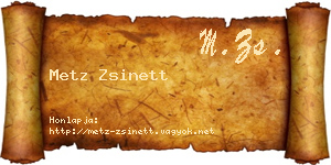 Metz Zsinett névjegykártya